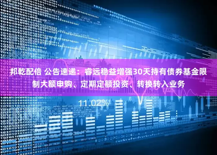 邦乾配倍 公告速递：睿远稳益增强30天持有债券基金限制大额申购、定期定额投资、转换转入业务