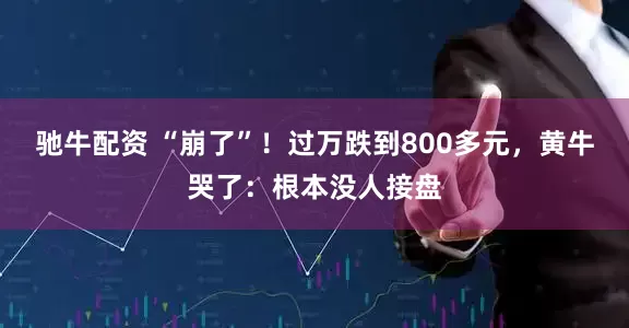 驰牛配资 “崩了”！过万跌到800多元，黄牛哭了：根本没人接盘